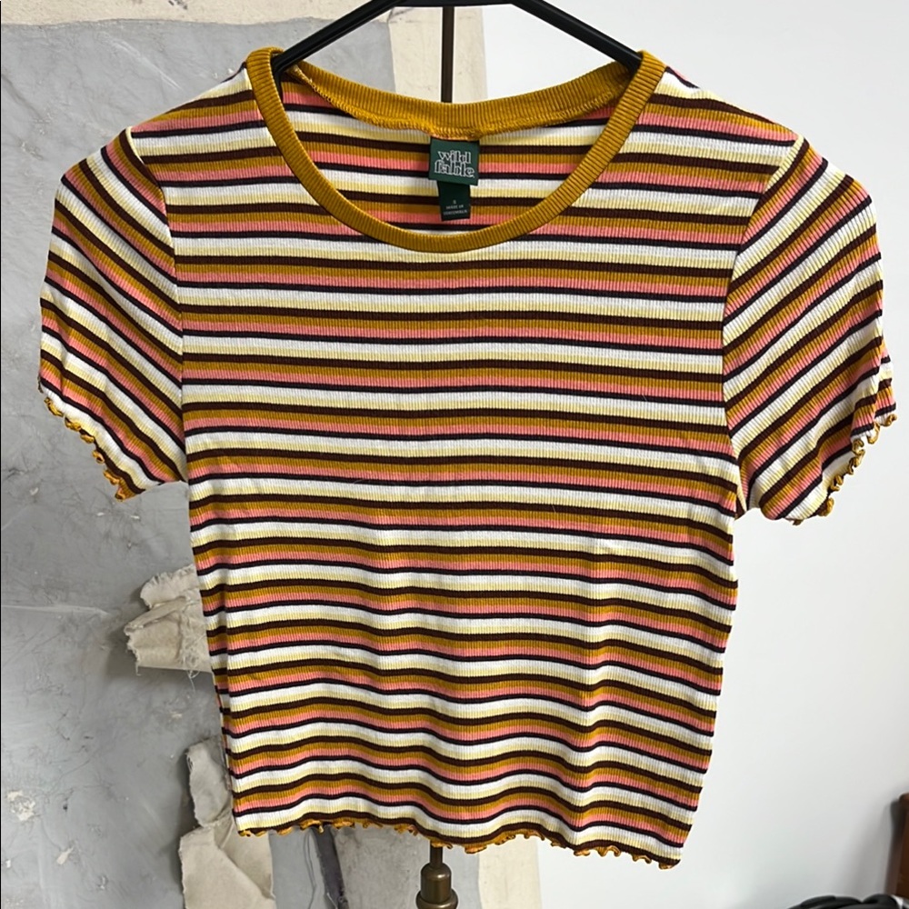 Striped Ribbed Tee